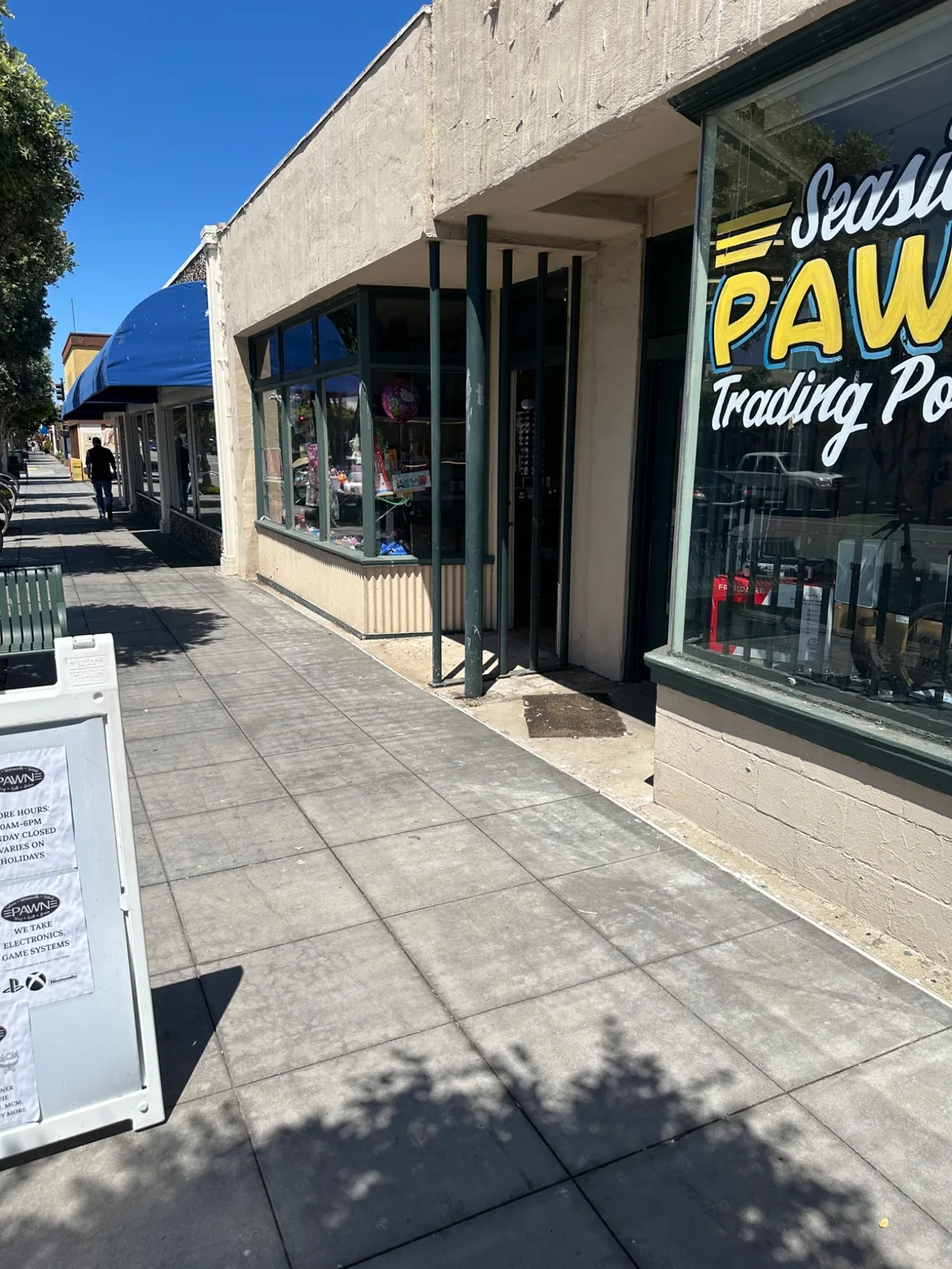 Commercial storefront sidewalk after cleaning